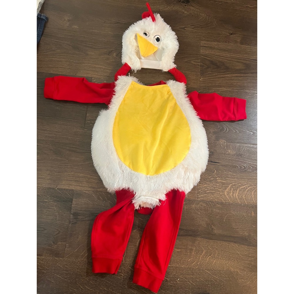 Toddler Plush Chicken Costume Set Red White Yellow 3 Piece Halloween Dress Up